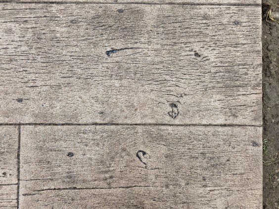 Weathered wood-plank stamp texture, up close by General Maintenance Works